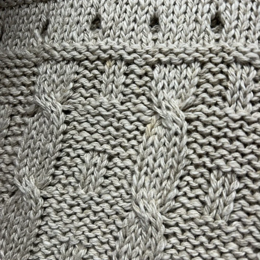 Aran Crafts Womens Size S Beige Long Sleeve Linen Cotton Cable Knit Sweater